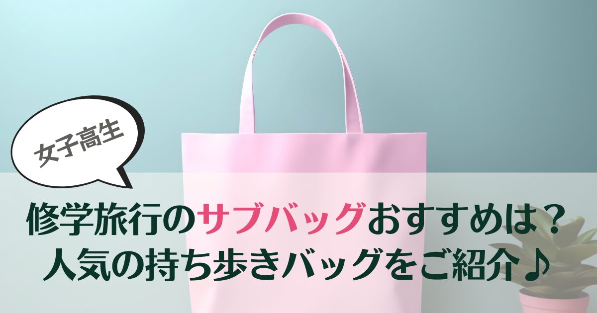 修学旅行のサブバッグで高校生女子におすすめは？人気の持ち歩きバッグをご紹介♪